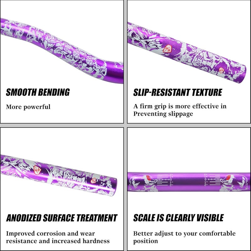 JXPANG Universal 28mm 1/1/8" Handle Bar For CRF KLX KX LTR TRX SX SXF EXC XCW Motocross Pit Dirt Bike Scooter ATV Quad Bike Grizzly Hawk 250 Bicycles (Purple) - Image 3